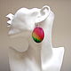 Transparent Earrings Rainbow Epoxy Pink Green White Boho. Earrings. WonderLand. My Livemaster. Фото №5