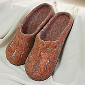 Обувь ручной работы handmade. Livemaster - original item Felted Slippers Rust. Handmade.