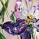 Картина с объемными ирисами. Пейзаж с объемными ирисами. Картины. Марина Скромова Интерьерные картины. Ярмарка Мастеров.  Фото №4