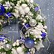 Новогодний венок: Синий иней, Интерьерные венки, Барнаул,  Фото №1