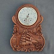 Для дома и интерьера handmade. Livemaster - original item Barometer-weather station Sailboat on the map background. Handmade.