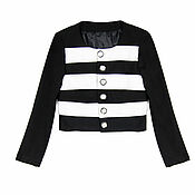 Одежда handmade. Livemaster - original item Size 44. Stylish black and white jacket made of thick knitwear. Handmade.