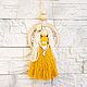Macrame doll. Angel in the ring yellow dress. Interior elements. Kukly makrame NATALINI. Ярмарка Мастеров.  Фото №4