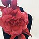 Order Red brooch flower 'Rose' / wedding decoration. fancyflower. Livemaster. . Brooches Фото №3