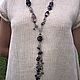 Author's decoration Svetlana Boiko. Long necklace with pendant handmade from amethyst. Unusual decoration, elegant decoration Boho chic Boho beads Boho style necklace of stones to buy
