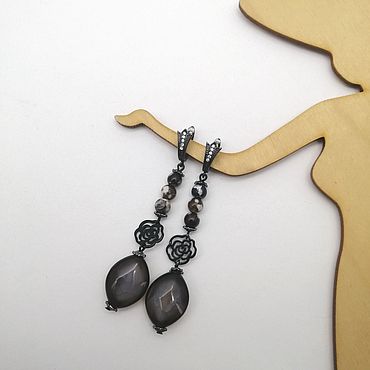 Серьги классические длинные "Дымка". . Украшения ручной работы - Ярмарка Мастеров Украшения ручной работы. Ярмарка Мастеров - ручная работа Серьги классические длинные "Дымка". Handmade.
