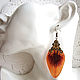Earrings with Real Orange Lily Petals Vintage Eco Jewelry. Earrings. WonderLand. My Livemaster. Фото №6