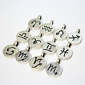 Украшения handmade. Livemaster - original item Round shape Zodiac Signs pendant made of 925 sterling silver RO0046. Handmade.