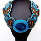 Choker collar 'Aired' blue. Necklace. Beaded jewelry by Mariya Klishina. My Livemaster. Фото №6