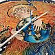 Витражные часы «Ангел Хранитель». Часы классические. ArtGalleryDecor. Ярмарка Мастеров.  Фото №5