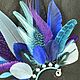 Brazalete de plumas azul violeta con azul claro. Cuff Earrings. Feather earrings Magic Temptation ©. Ярмарка Мастеров.  Фото №4