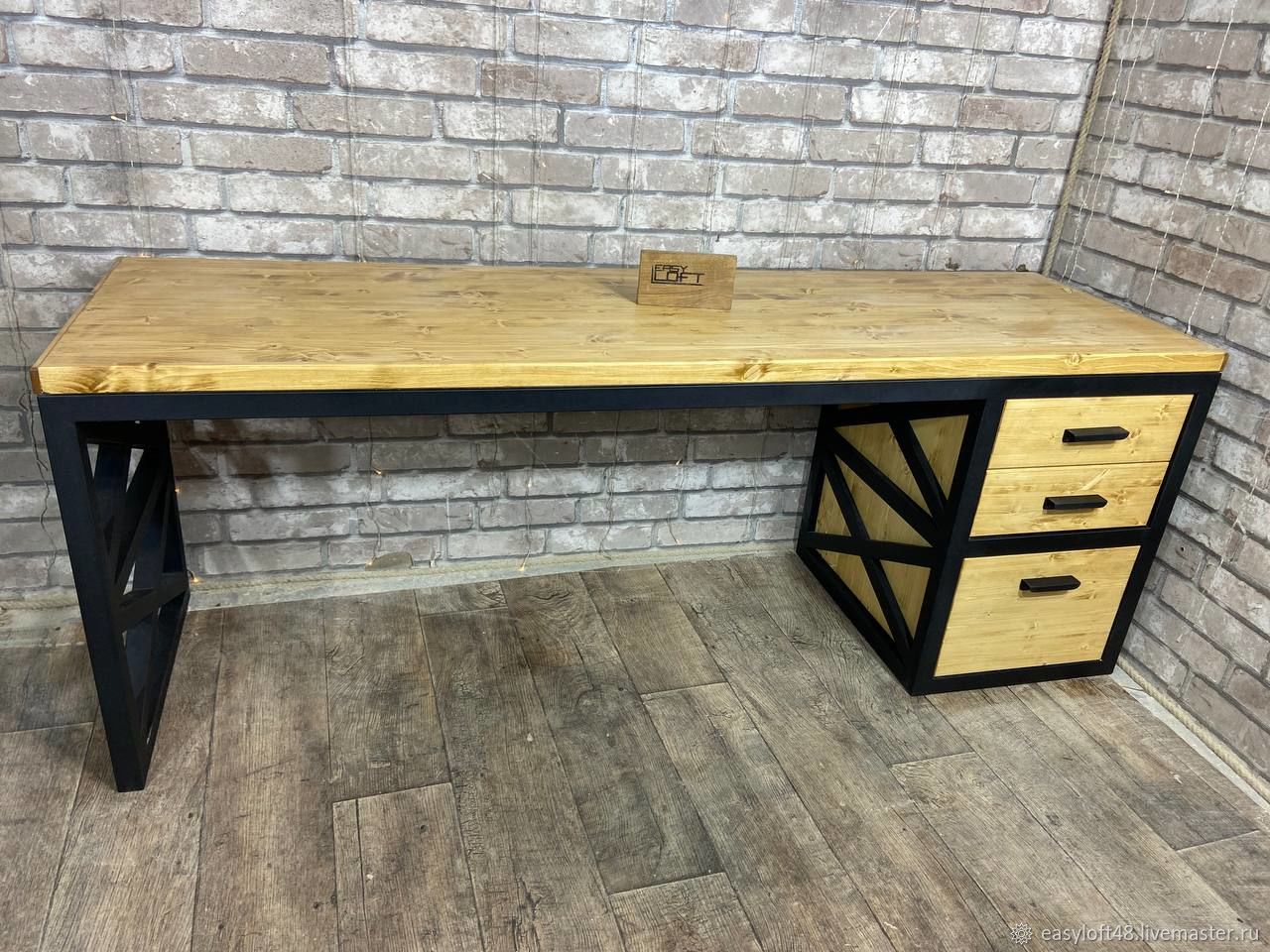 Стол в стиле лофт, письменный, с ящиками в интернет-магазине Ярмарка ...