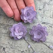 Авторские серьги цветы из гортензии