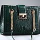 Сумка женская из кожи крокодила IMA0786G1. Классическая сумка. CrocShop товары из экзотической кожи. Интернет-магазин Ярмарка Мастеров.  Фото №2
