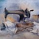 Painting with watercolors, Sewing, still life (gray white brown), Pictures, Yuzhno-Uralsk,  Фото №1