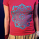 T-shirt with hand-painted 'Turquoise Mandala'. T-shirts. Stone mats. Online shopping on My Livemaster.  Фото №2