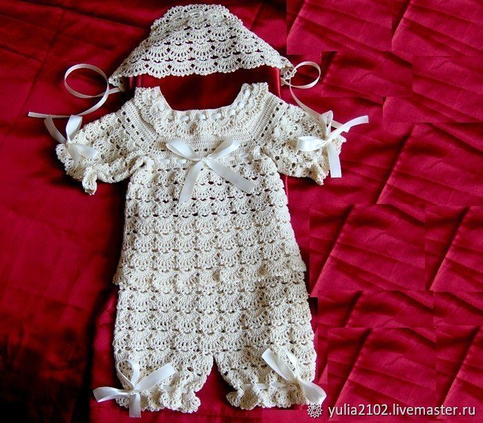 Вязанные платье для новорожденных