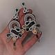 Новогодние белые серьги из сутажа с хрусталем. Серьги классические. Annka Soutache Украшения из сутажа. Ярмарка Мастеров.  Фото №6