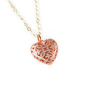 Украшения handmade. Livemaster - original item Heart pendant with cubic zirconia, heart pendant, opening pendant. Handmade.