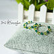 Silver earrings with emerald 'Shades of summer' 925 PR, Earrings, Yaroslavl,  Фото №1
