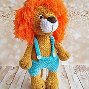 Knitted toy-plush puppy Buddy