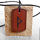 Runes Personalized Leather Pendant. Pendants. Made In Rainbow. My Livemaster. Фото №5