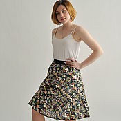 Quilted skirt with snaps, grey