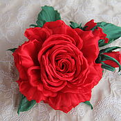 Украшения handmade. Livemaster - original item Flamenco red rose brooch