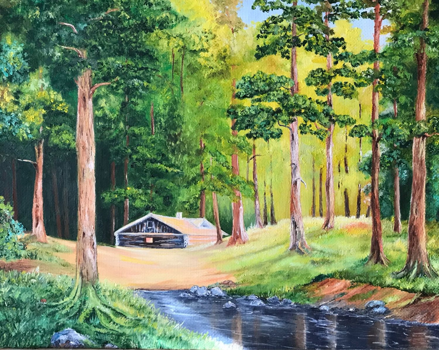Картины домик в лесу