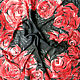 Silk Scarf 'Roses' Red,Black silk 100%. Shawls1. Silk Batik Watercolor ..VikoBatik... Online shopping on My Livemaster.  Фото №2