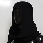 Аксессуары handmade. Livemaster - original item Hoods: Hood-scarf black merino. Handmade.
