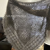 Аксессуары handmade. Livemaster - original item Headscarves: grey down shawl shawl with handmade pattern ( 326). Handmade.