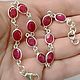 Заказать Серебряный браслет с рубинами корундами. Ksenia-jewelry-. Ярмарка Мастеров. . Браслет-цепочка Фото №3