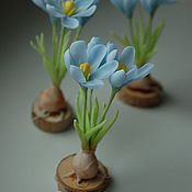 Сувениры и подарки handmade. Livemaster - original item Gifts for March 8: Miniature blue crocus. Handmade.