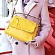 Кожаная сумка жёлтая классическая, Сумка через плечо, Санкт-Петербург,  Фото №1