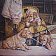 "Озорные щенки", картина в технике масляной живописи. Картины. ArtStudio Mari*S. Ярмарка Мастеров.  Фото №4