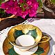 Hutschenreuther.  Beautiful emerald tea pair. Vintage mugs. Imperia. My Livemaster. Фото №6