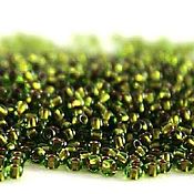 Материалы для творчества handmade. Livemaster - original item 10 grams of 10/0 seed Beads, Czech Preciosa 59430 Premium green med internal Lin. Handmade.