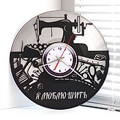 Для дома и интерьера handmade. Livemaster - original item Wall Clock I love to sew. Handmade.