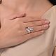 Кольцо матовое серебро 925 пробы в инкрустации фианитов premium. Кольца. MARIA GUSEVA Fashion Jewelry. Интернет-магазин Ярмарка Мастеров.  Фото №2