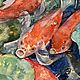 «Карпы в пруду» акварельными красками. Картины. Алёна (Makarova-Alena). Ярмарка Мастеров.  Фото №5