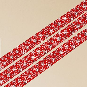 Материалы для творчества ручной работы. Ярмарка Мастеров - ручная работа Лента декоративная репсовая «Белые снежинки». Handmade.