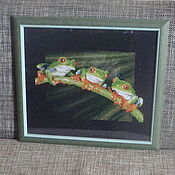 Картины и панно handmade. Livemaster - original item "Wood frogs". Handmade.