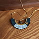 Order Pendant made of wood with gold leaf and black pearl. Arsenteva. Livemaster. . Pendants Фото №3