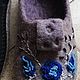 Заказать Тапки для дома валяные "Лунное поле". Татьяна 'Эко-Дом' (ekodom). Ярмарка Мастеров. . Тапочки Фото №3