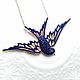 Order Sapphire swallow on a silver chain buy. luxuryclub. Livemaster. . Pendants Фото №3