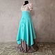 Swing linen skirt in Tiffany color. Skirts. pugovkino delo (Pugovkino-delo). My Livemaster. Фото №6