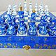 Chess made of wood,'Gzhel patterns', hand-painted, Chess, Shilovo,  Фото №1