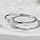 Тонкое кольцо из серебра, необычное помолвочное, кольцо с камнем, Кольца, Москва,  Фото №1