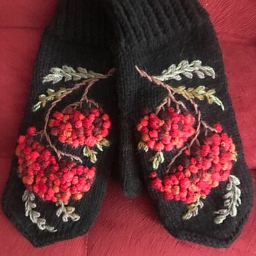 Аксессуары ручной работы. Ярмарка Мастеров - ручная работа Варежки Рябинка. Handmade.